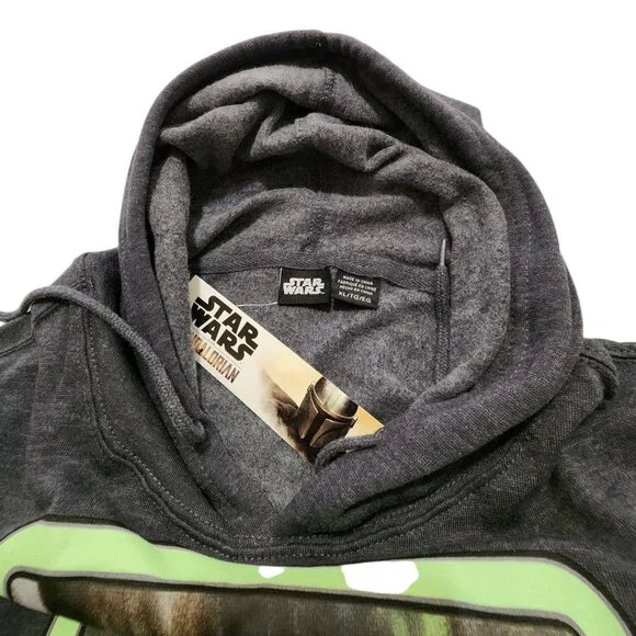 Star Wars The Mandalorian Grogu Baby Yoda Hoodie Men’s XL Gray Color Spring Hood - Picture 9 of 12